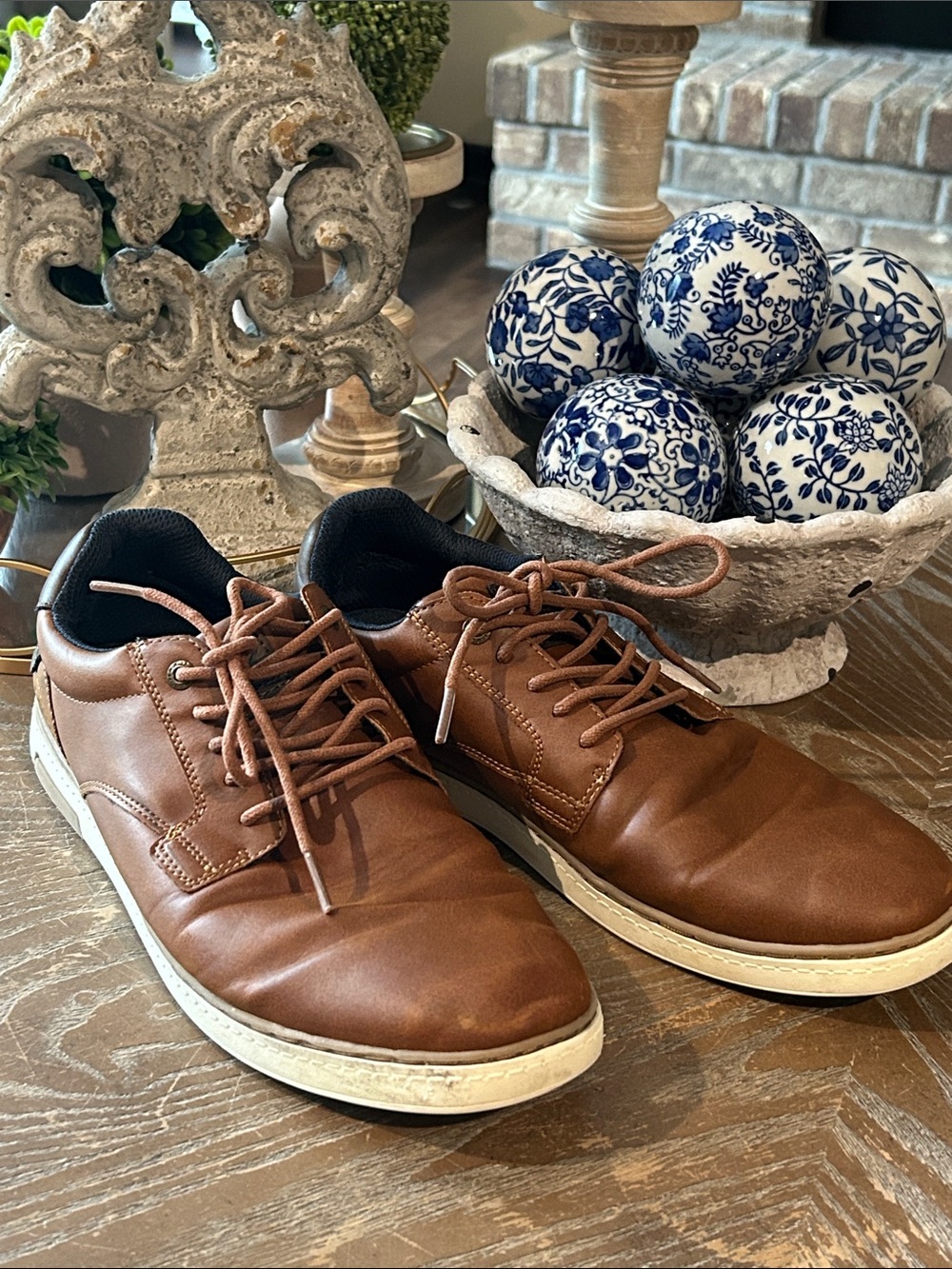 B-52 BullBoxer Men's Brown Casual Faux Leather Sneakers  Shoes Size 10